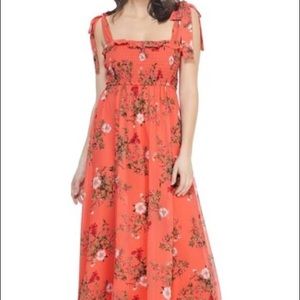 GAL MEETS GLAM MELODY FLORAL CHIFFON TIE MAXI | SIZE 10